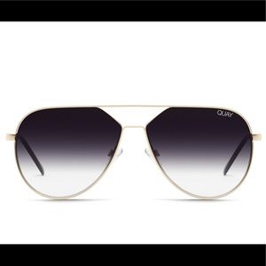 Quay Hold Please Gold Fade Aviator Sunglasses